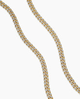 Curb Chain Necklace in 18K Yellow Gold with Diamonds, 8mm
